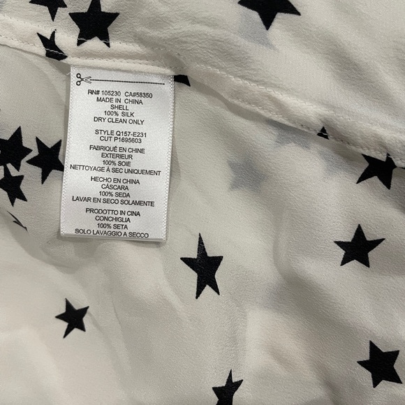 Equipment signature silk blouse with stars size small - Picture 10 of 14